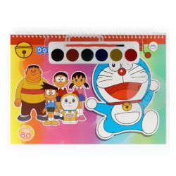 Doraemon ระบายสีหนูน้อย +สีน้ำ