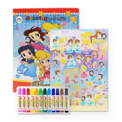 สมุดภาพระบายสี Princess Story (บรรจุกระเป๋า : Set)