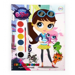สมุดภาพระบายสี Littlest Petshop เล่มใหญ่ +สีน้ำ